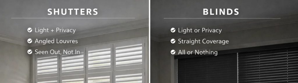 direct difference between shutters and blinds