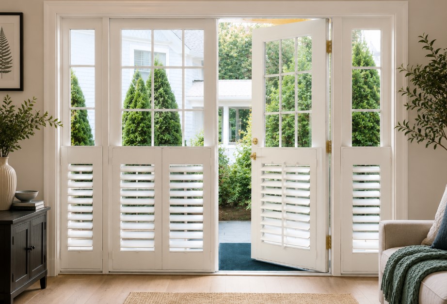 cafe style shutters for patio doors