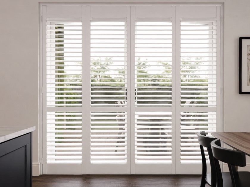 Full height shutters for patio doors