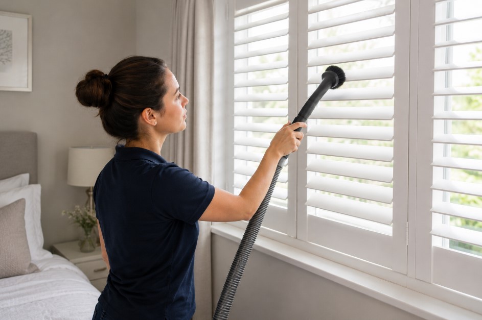 cleaning bedroom shutters