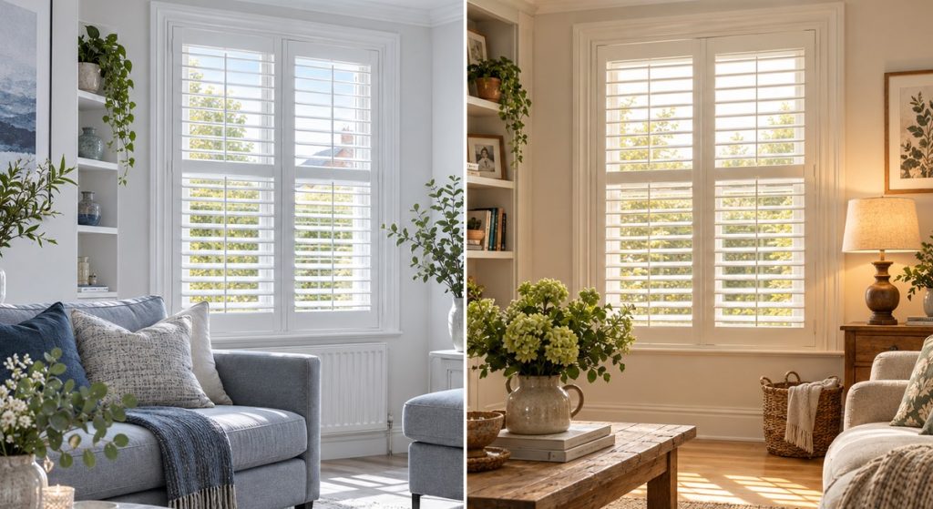 Warm vs cool white shutters